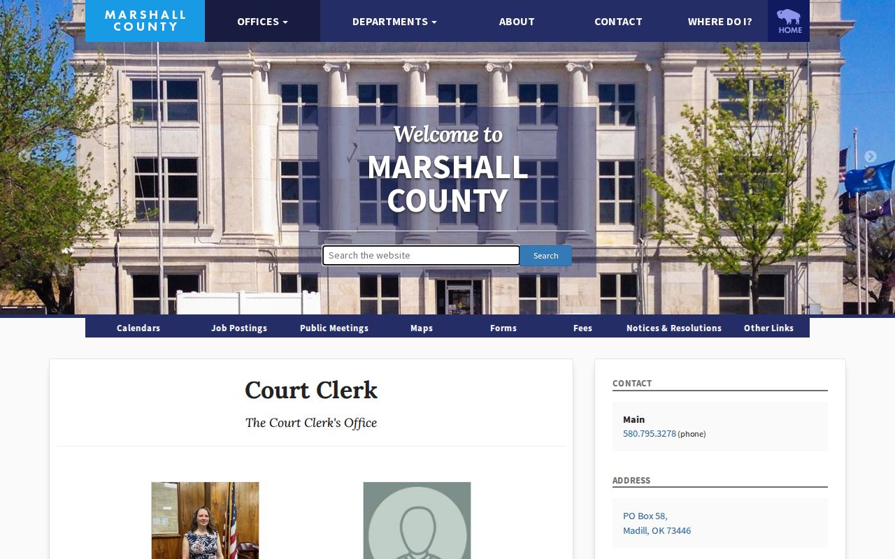 Marshall County released inmate court clerk records and hours