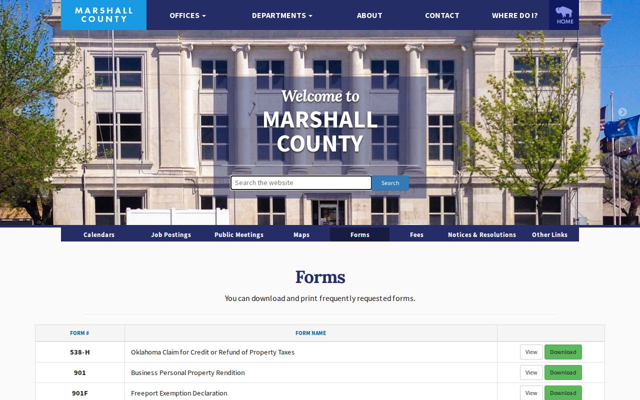 Marshall County release record forms list